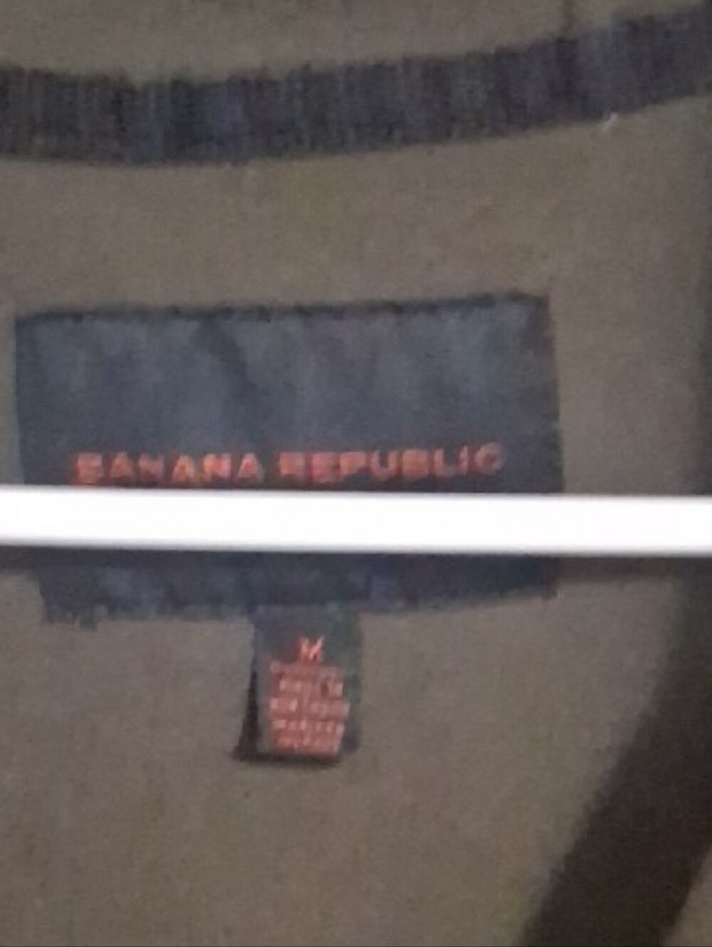 Banana Republic Olive Green Zip-Up Sweater with Dark Trim - Picture 2 of 5